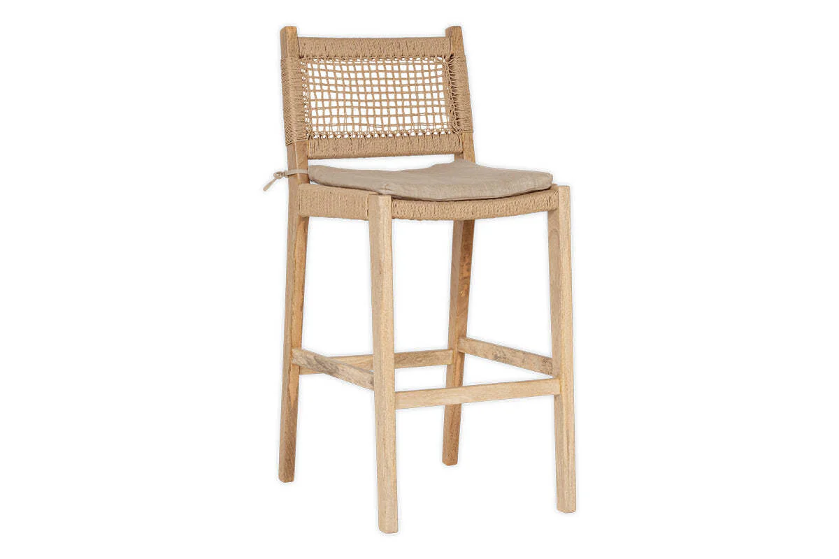 Aamani Mango Wood & Cord Counter Chair - Natural - Image 11