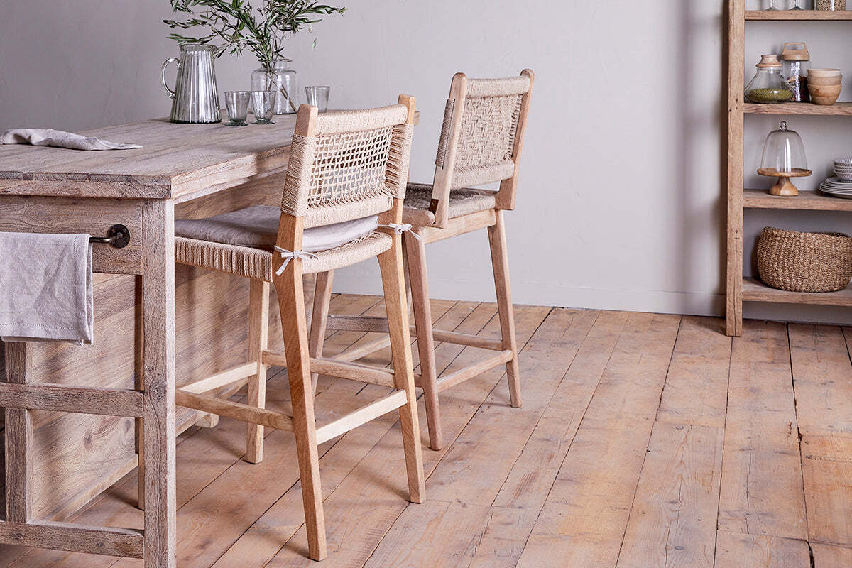 Aamani Mango Wood & Cord Counter Chair - Natural - Image 6