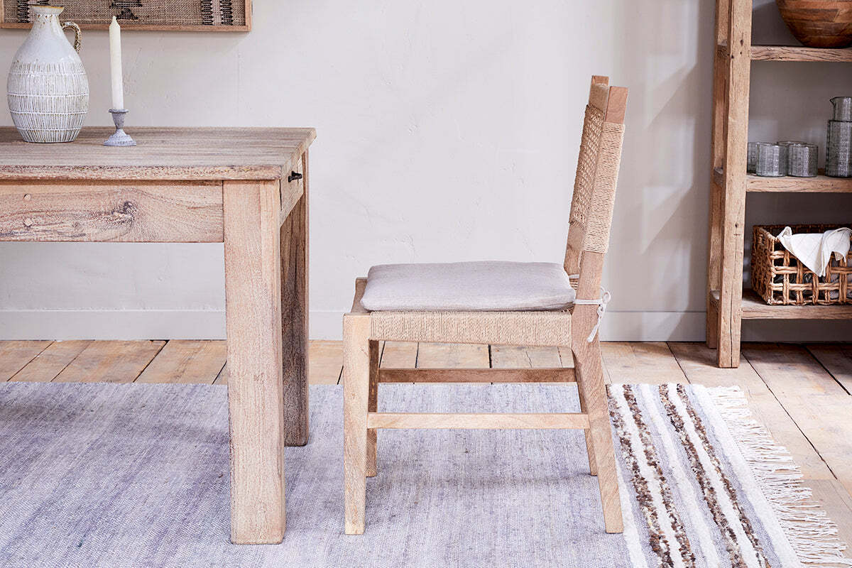 Aamani Mango Wood & Cord Dining Chair - Natural - Image 3