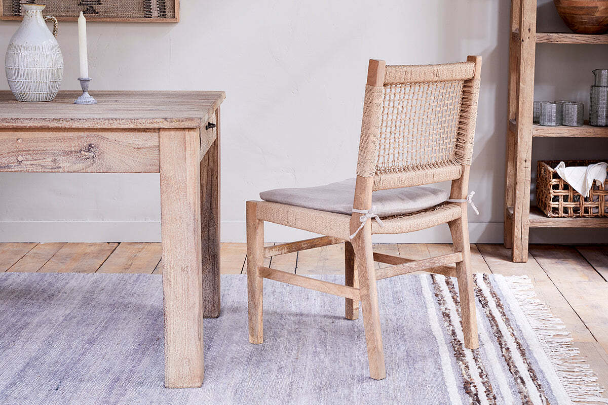 Aamani Mango Wood & Cord Dining Chair - Natural - Image 4