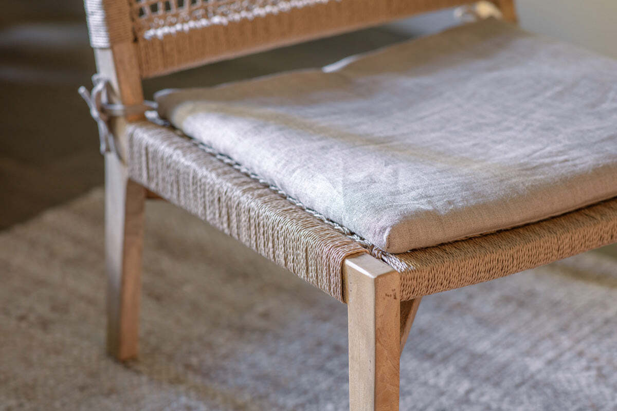 Aamani Mango Wood & Cord Occasional Chair - Natural - Image 5