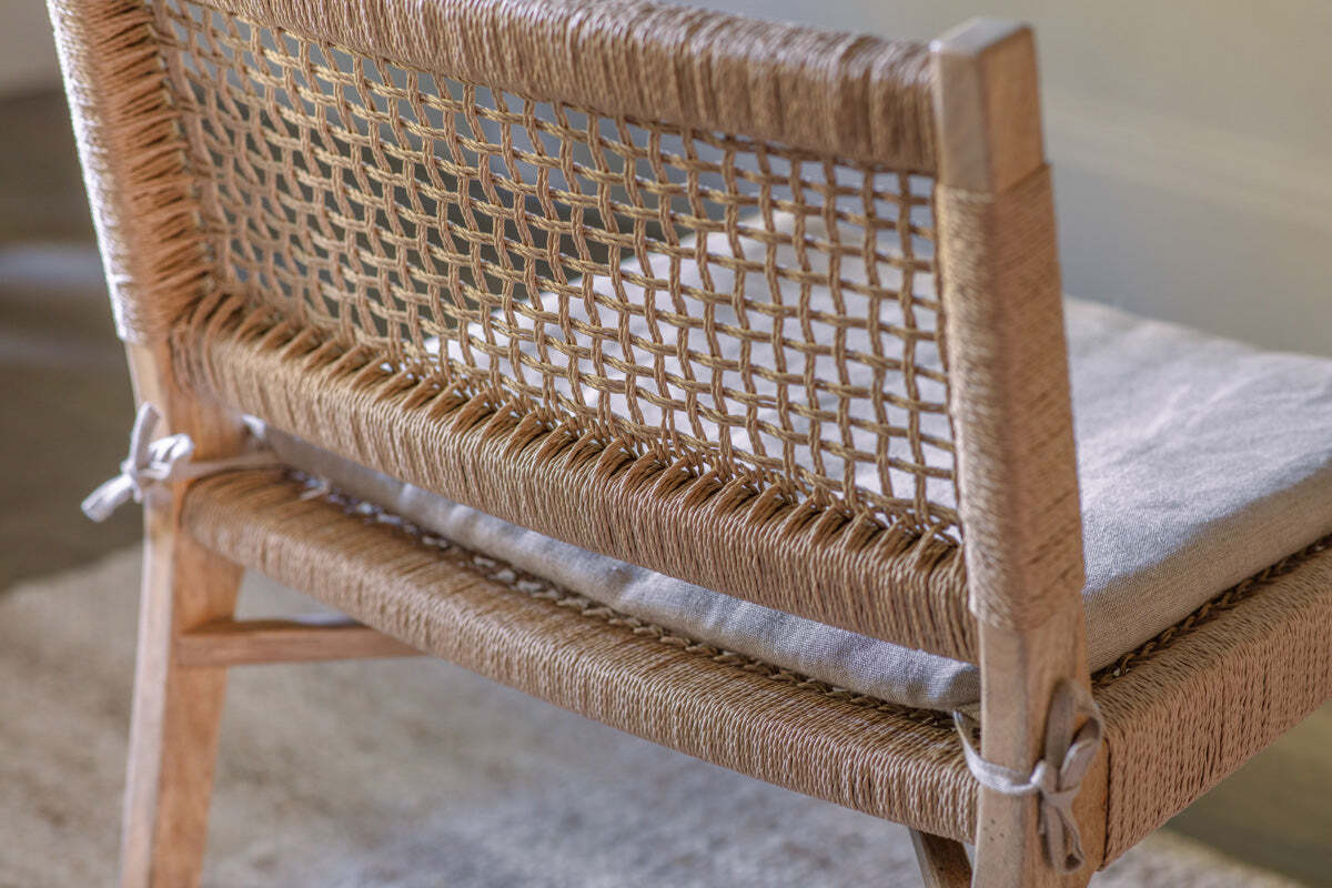 Aamani Mango Wood & Cord Occasional Chair - Natural - Image 6