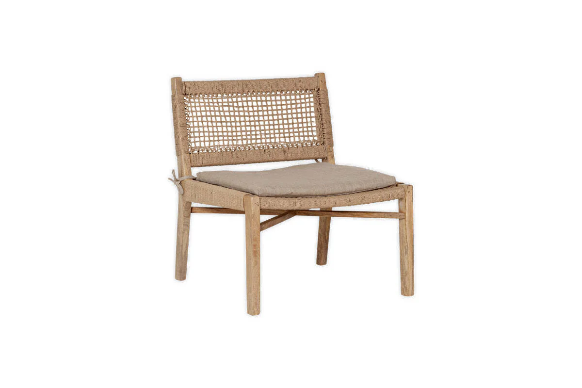 Aamani Mango Wood & Cord Occasional Chair - Natural - Image 9