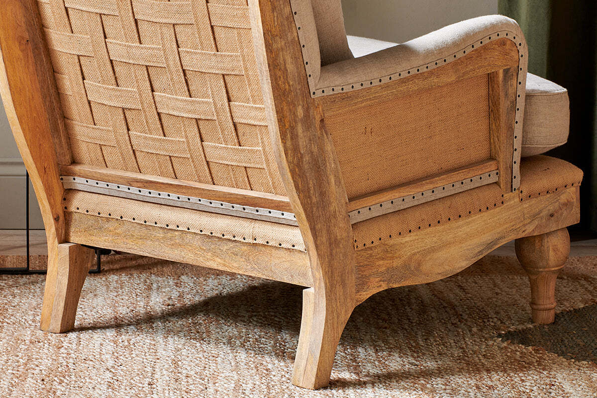 Abe Deconstructed Linen Armchair - Stone - Image 5
