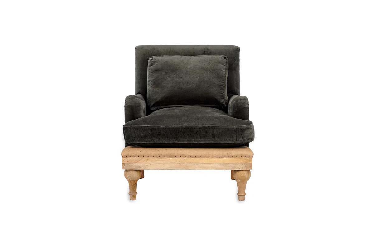 Abe Deconstructed Velvet Armchair - Moss - Image 8