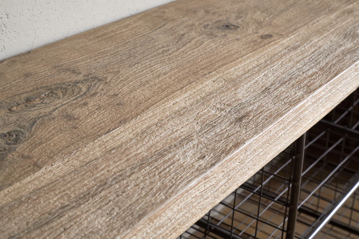 Abha Reclaimed Wood & Iron Storage Bench - Natural - Image 5