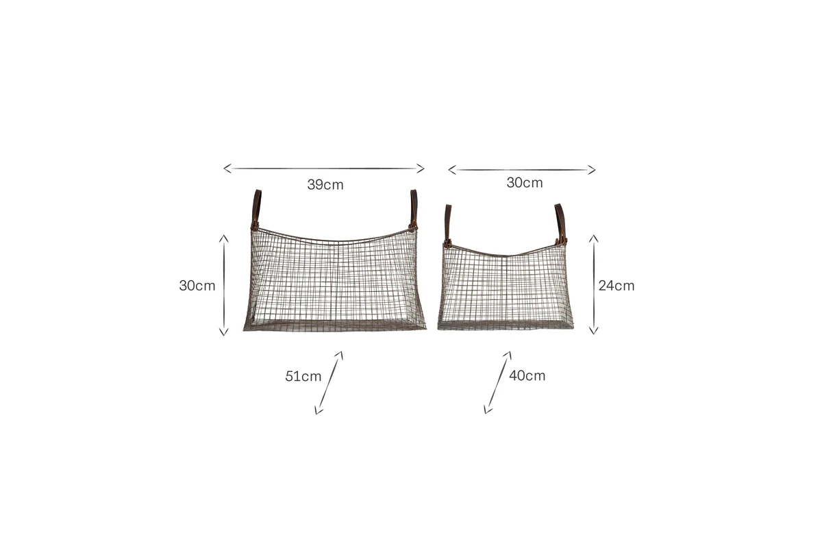 Adah Iron Baskets - Brown (Set of 2) - Image 6