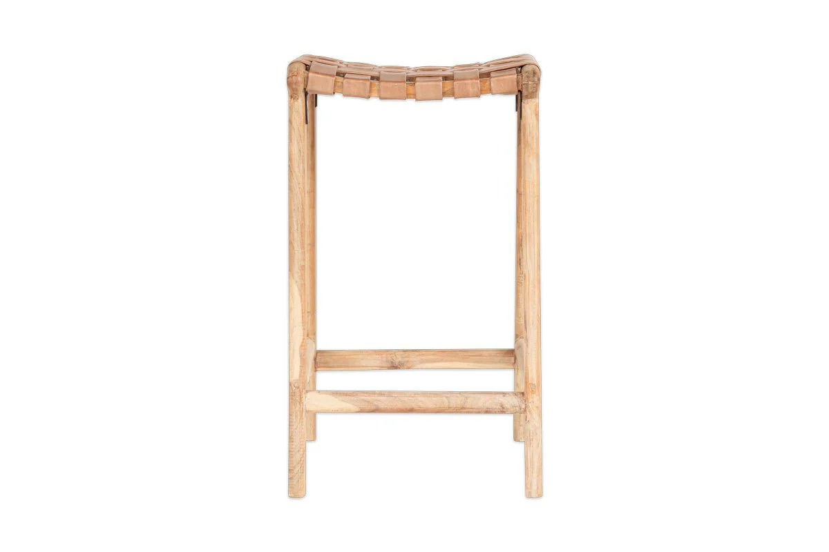 Adembi Woven Leather Counter Stool - Image 7