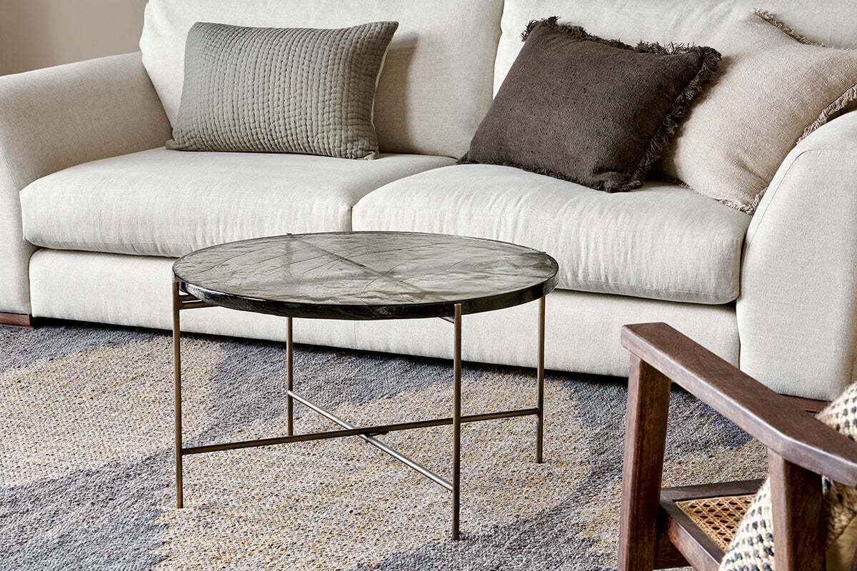 Aluva Glass Coffee Table - Clear & Antique Brass - Image 2