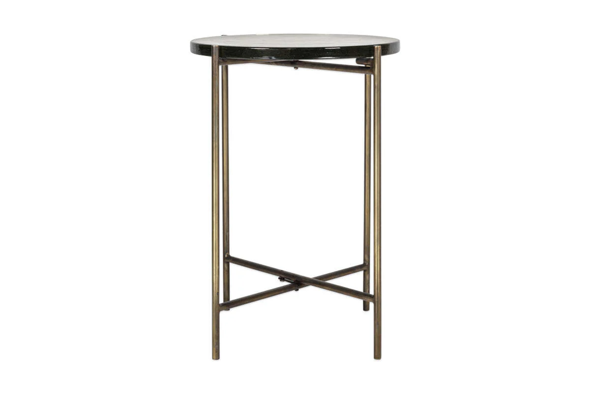 Aluva Glass Side Table - Clear & Antique Brass - Image 5