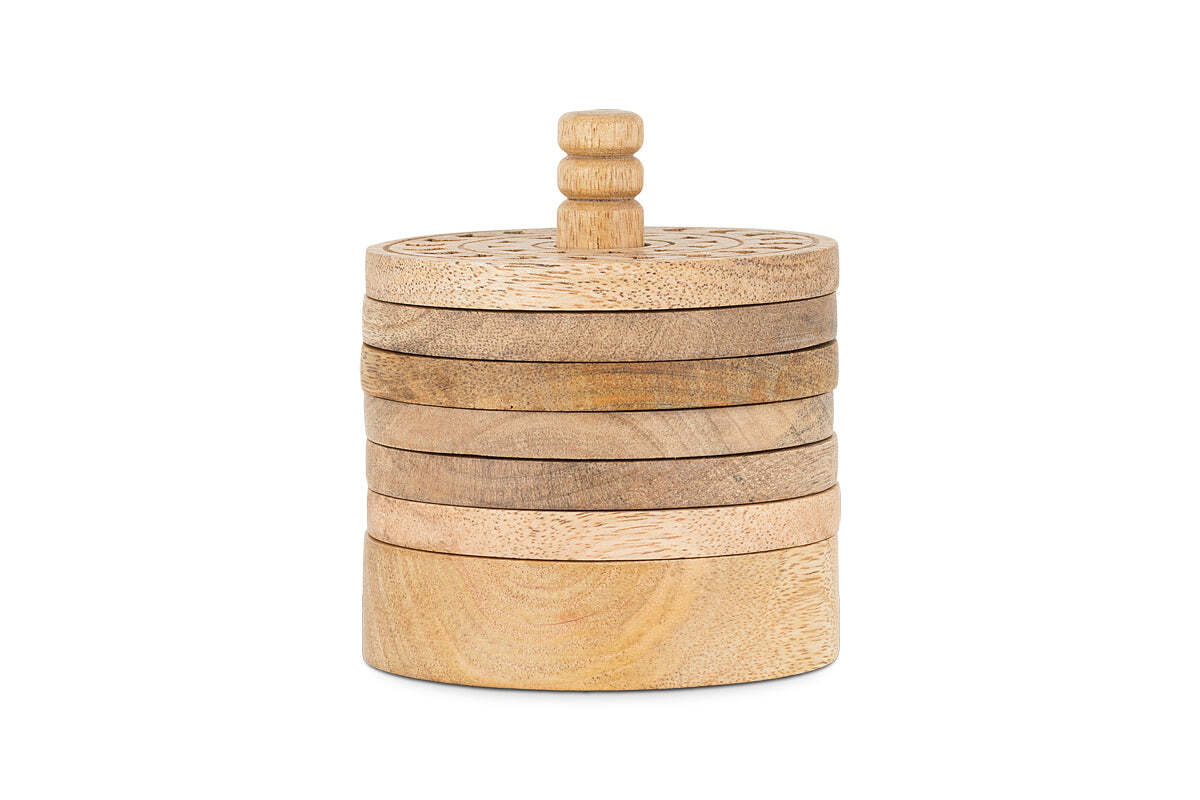 Anali Mango Wood Coasters - Natural - Image 5