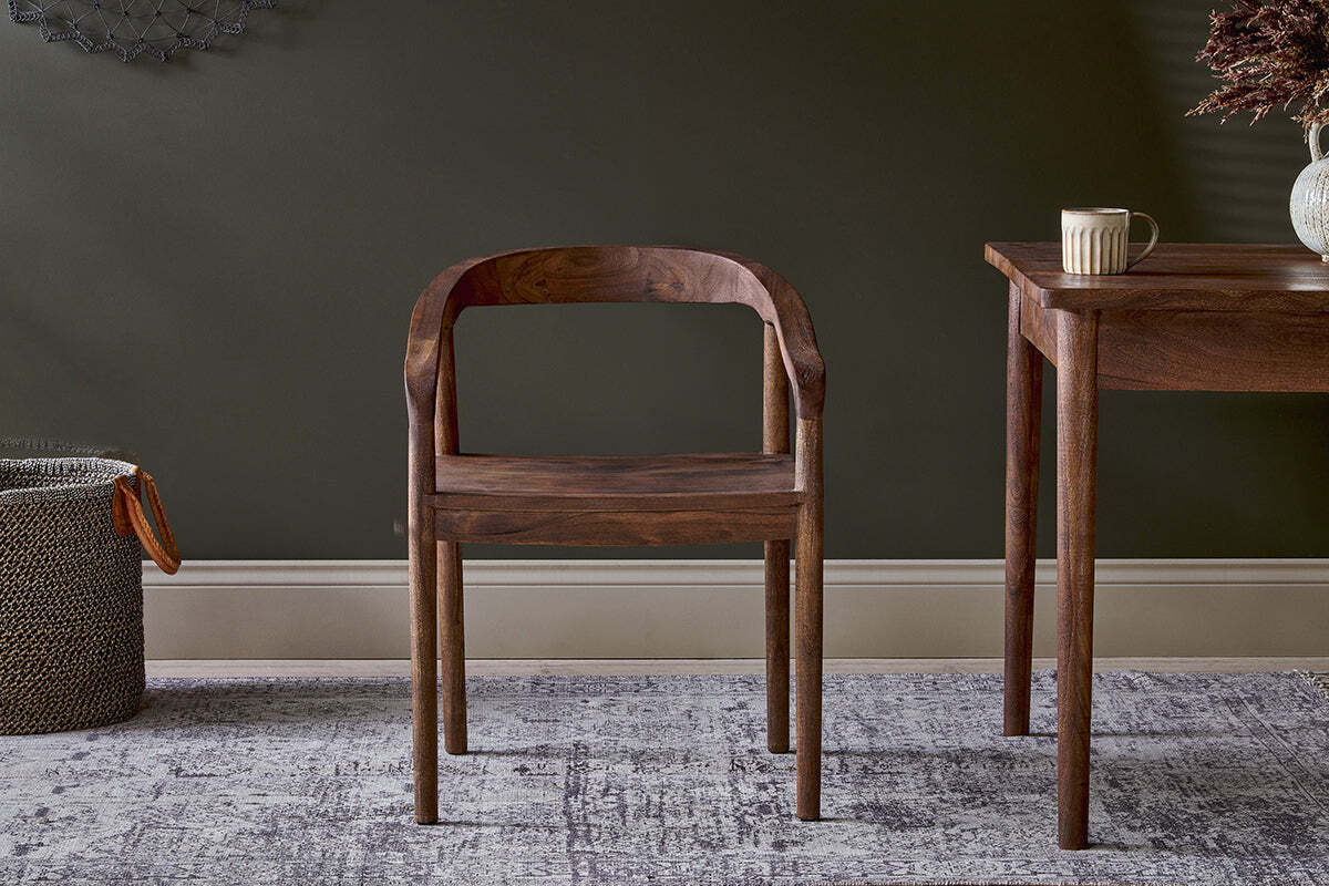 Anbu Acacia Dining Chair - Washed Walnut - Image 2