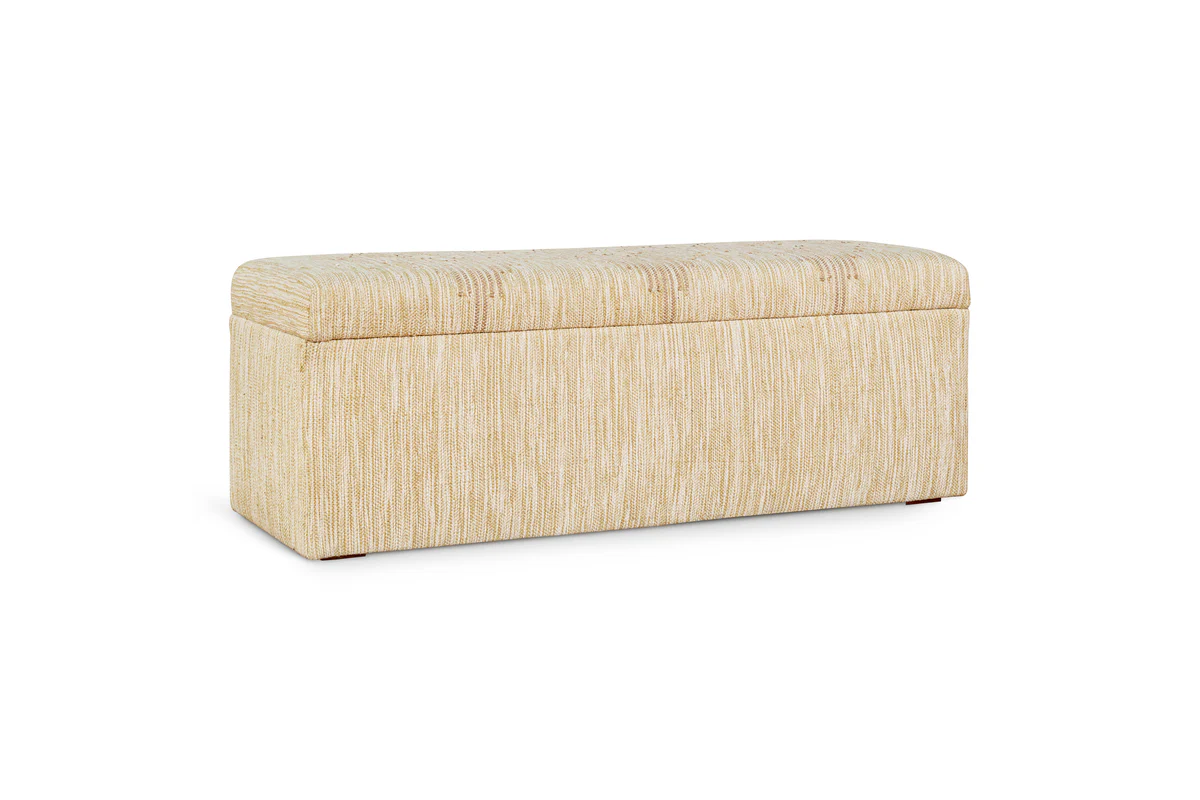 Aranya Cotton & Jute Upholstered Storage Bench - Natural - Image 10
