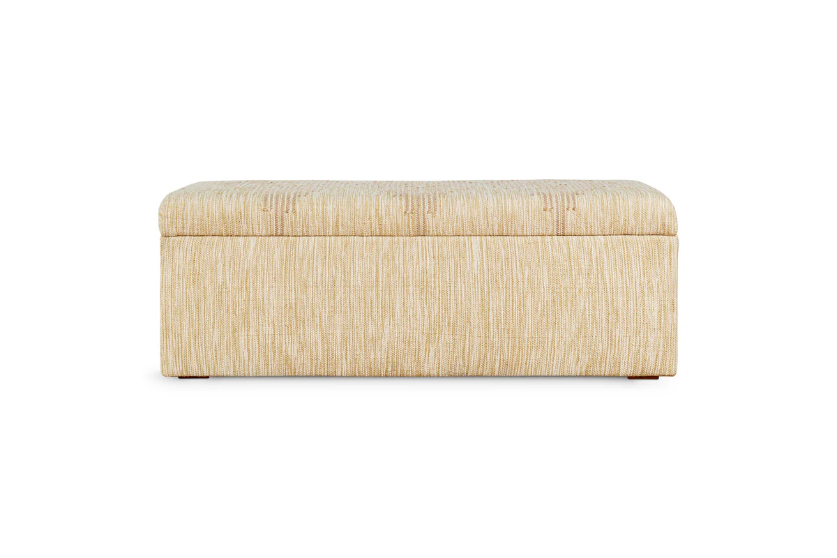 Aranya Cotton & Jute Upholstered Storage Bench - Natural - Image 9