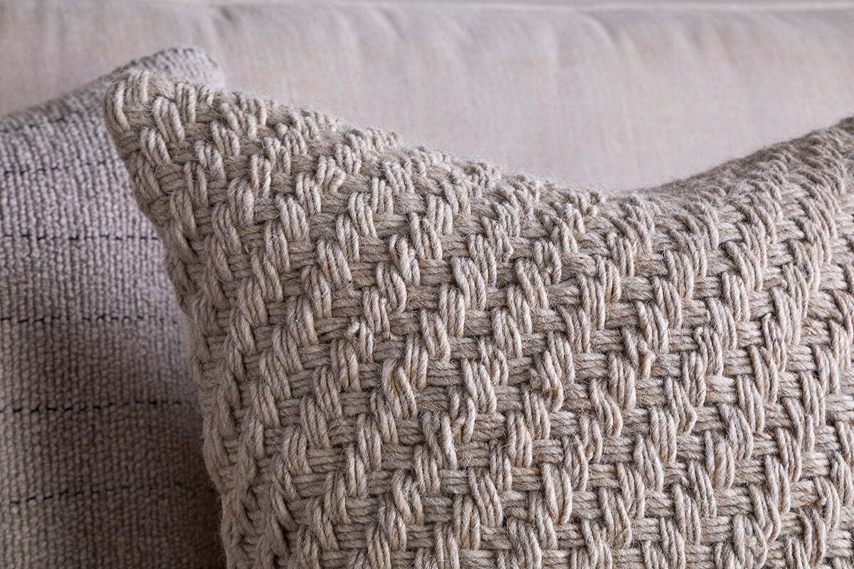 Atifa Cotton & Wool Cushion Cover - Natural - Image 4