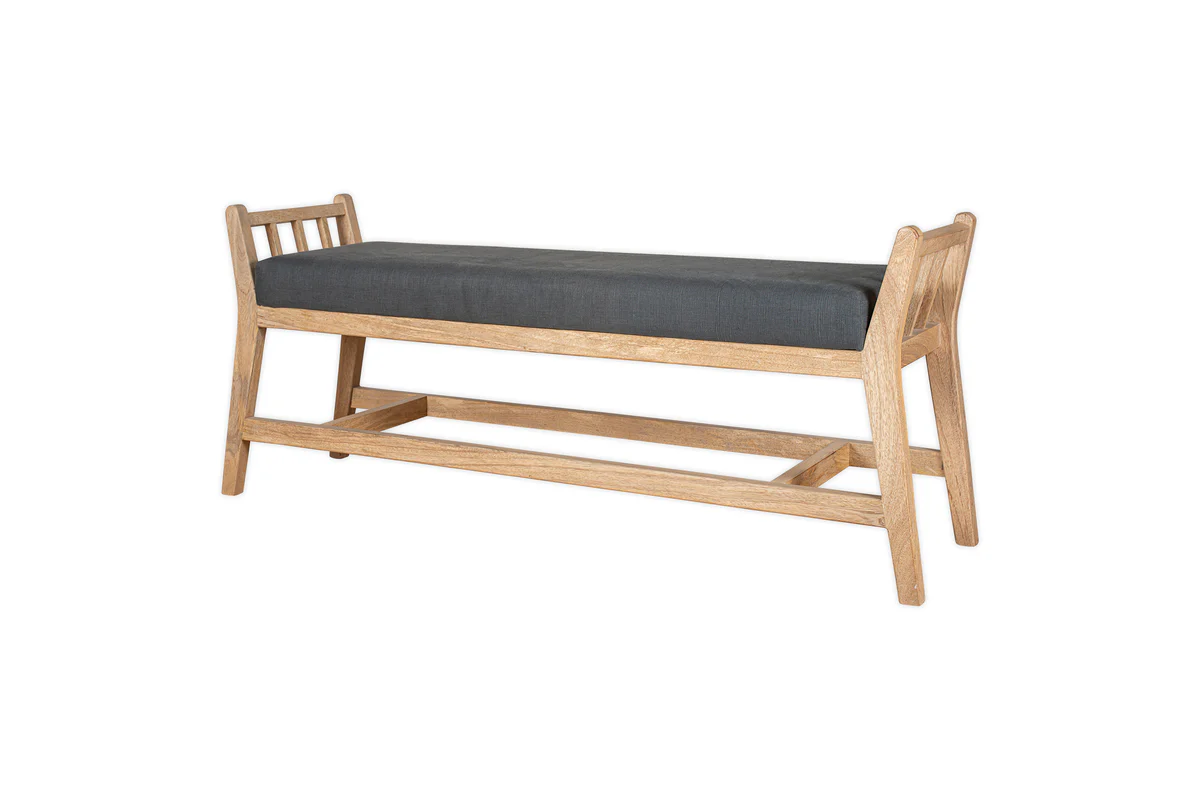 Avanthi Upholstered Sleigh Bench - Charcoal - Image 6
