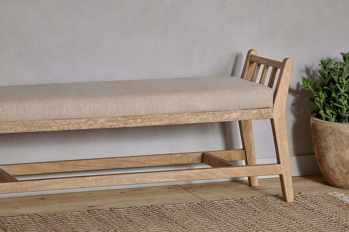 Avanthi Upholstered Sleigh Bench - Natural - Image 4