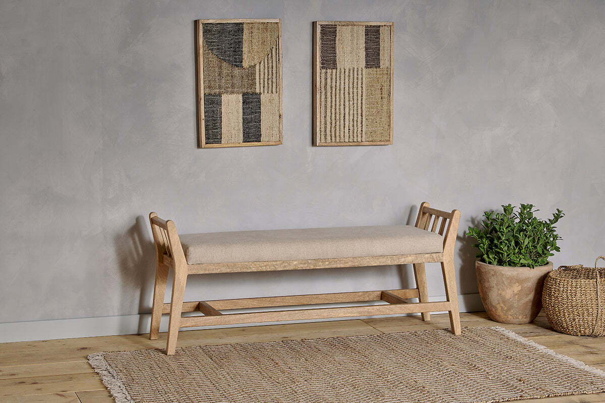 Avanthi Upholstered Sleigh Bench - Natural - Image 5