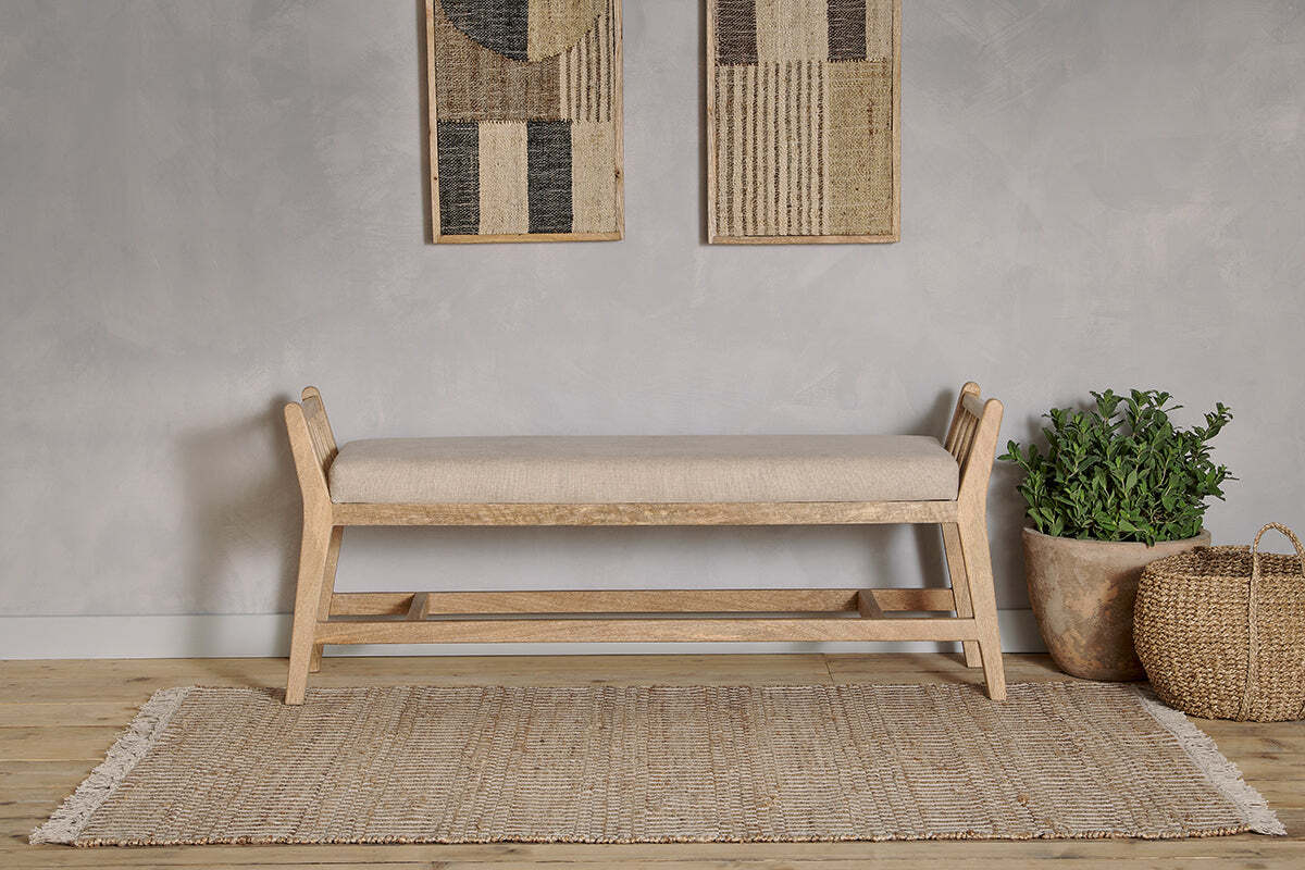 Avanthi Upholstered Sleigh Bench - Natural - Image 6