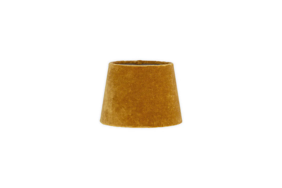 Batakha Velvet & Linen Lampshade - Dark Ochre - Image 7
