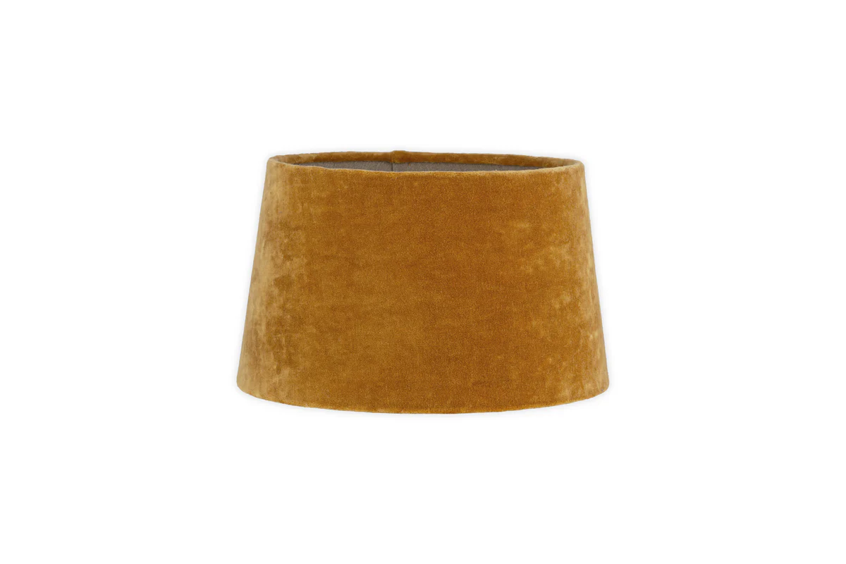 Batakha Velvet & Linen Lampshade - Dark Ochre - Image 8