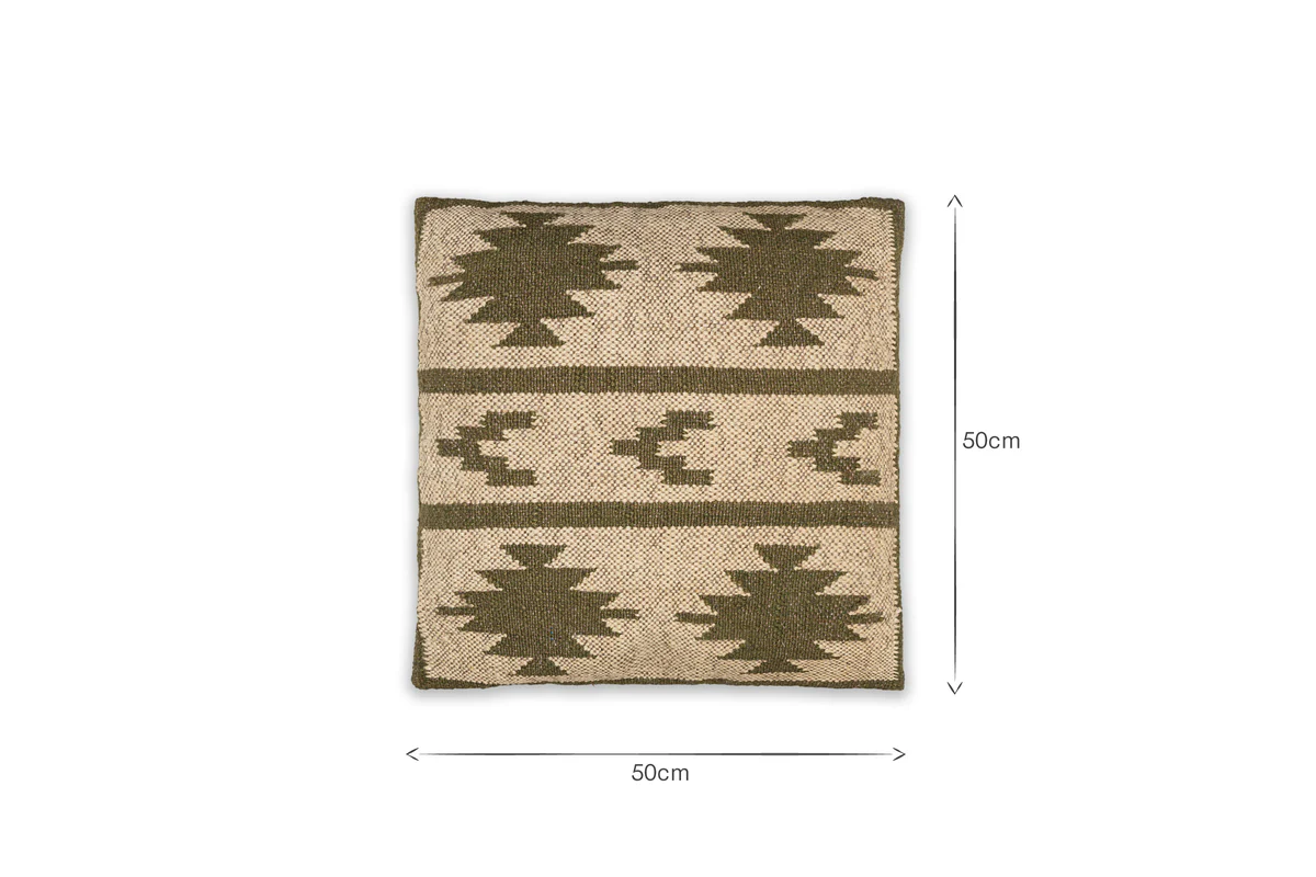 Bhumi Wool & Jute Cushion Cover - Moss Green - Image 4