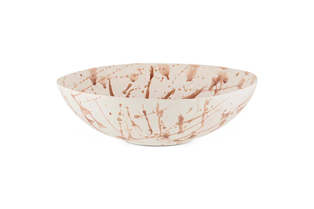Canela Splatter Serving Bowl - Dusty Terracotta - Image 5