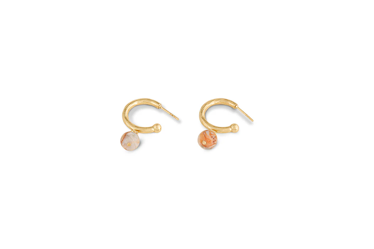Cerita Rhodochrosite Earrings - Rhodochrosite & Gold - Image 3