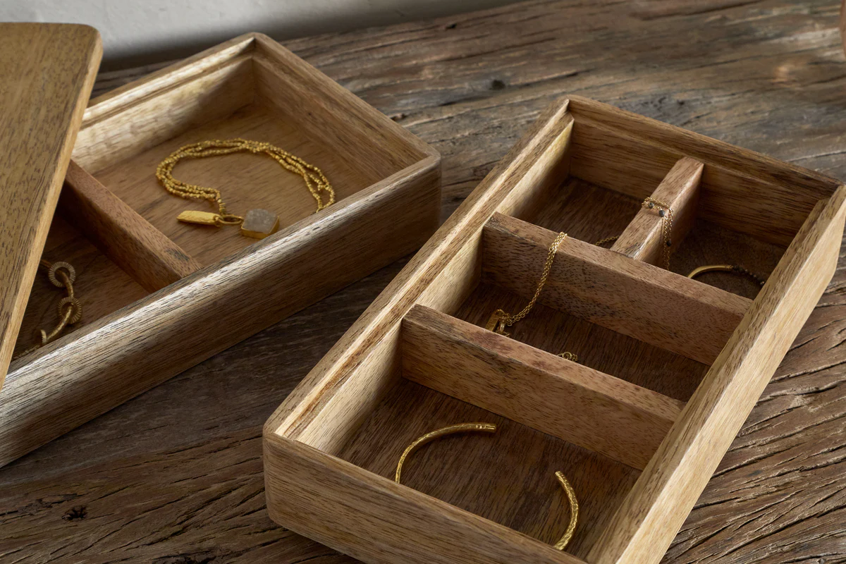 Chanya Mango Wood Jewellery Box - Natural - Image 5