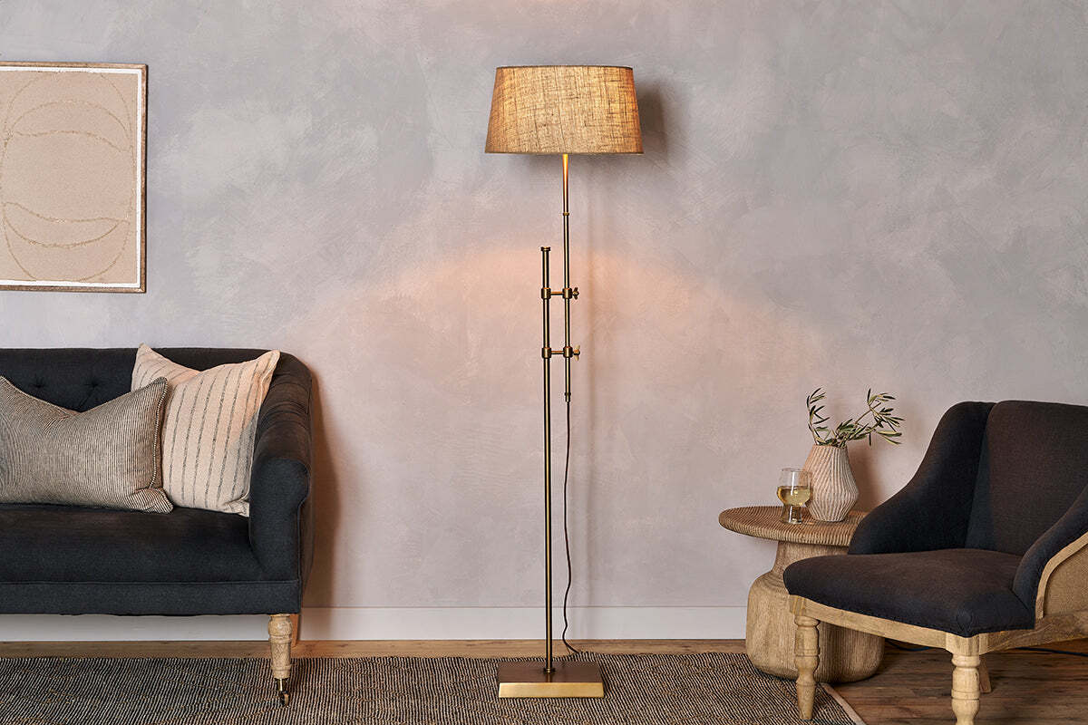 Chintala Iron Floor Lamp - Antique Brass - Image 2