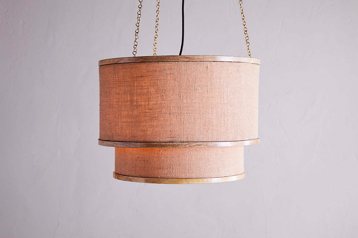 Darat Mango Wood & Jute Pendant - Natural - Image 3