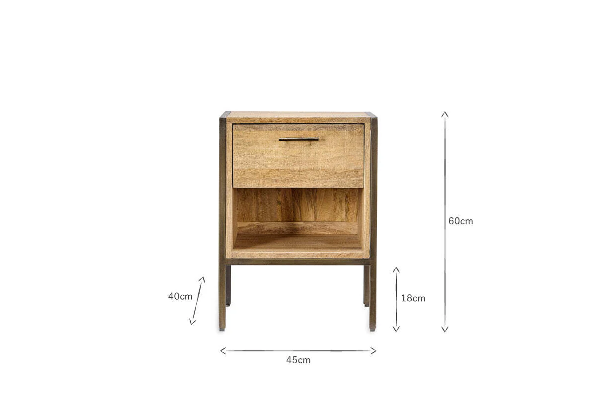 Dasai Mango Wood Bedside Table - Image 4