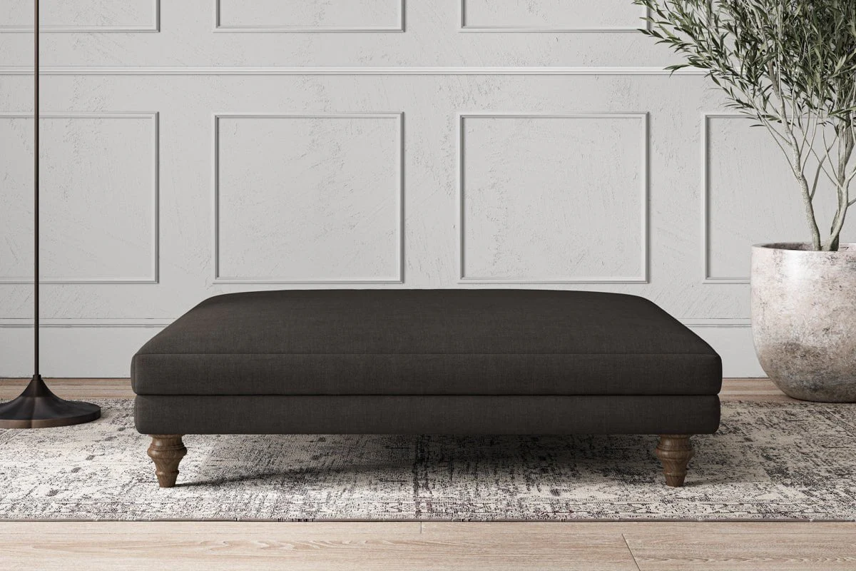 Deni Grand Footstool - Brera Linen Espresso