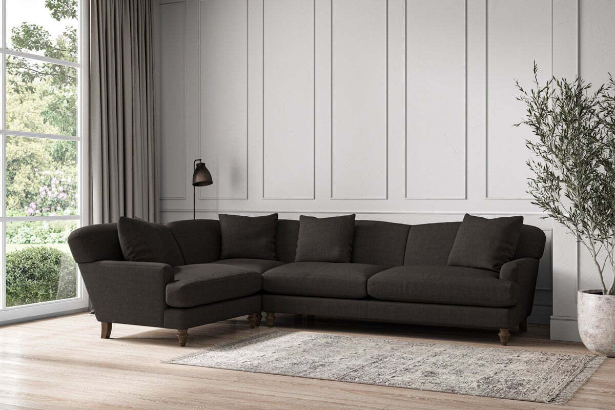Deni Grand Left Hand Corner Sofa - Brera Linen Espresso - Image 2