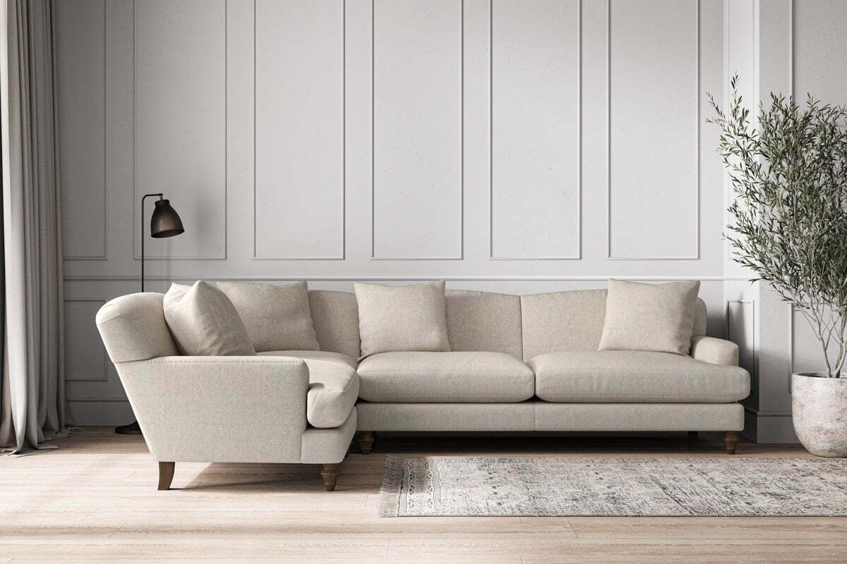 Deni Grand Left Hand Corner Sofa - Brera Linen Natural - Image 2