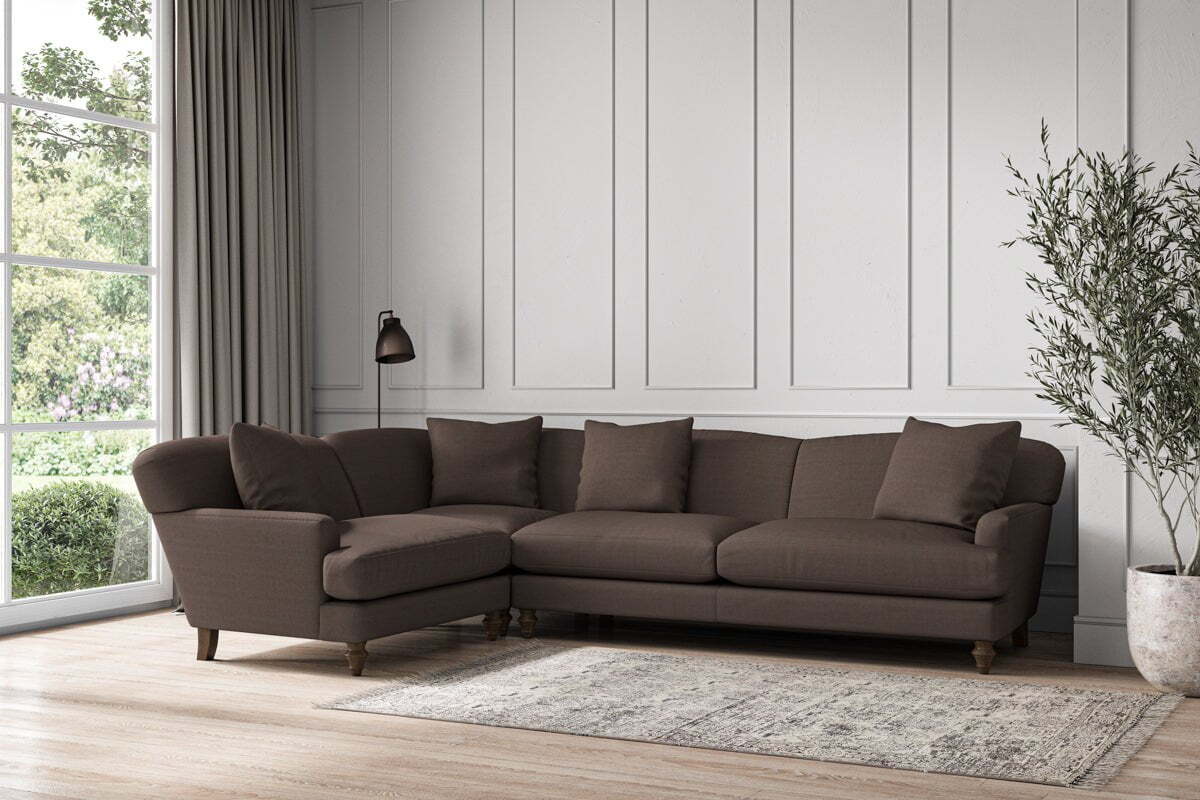 Deni Grand Left Hand Corner Sofa - Recycled Cotton Mocha - Image 2