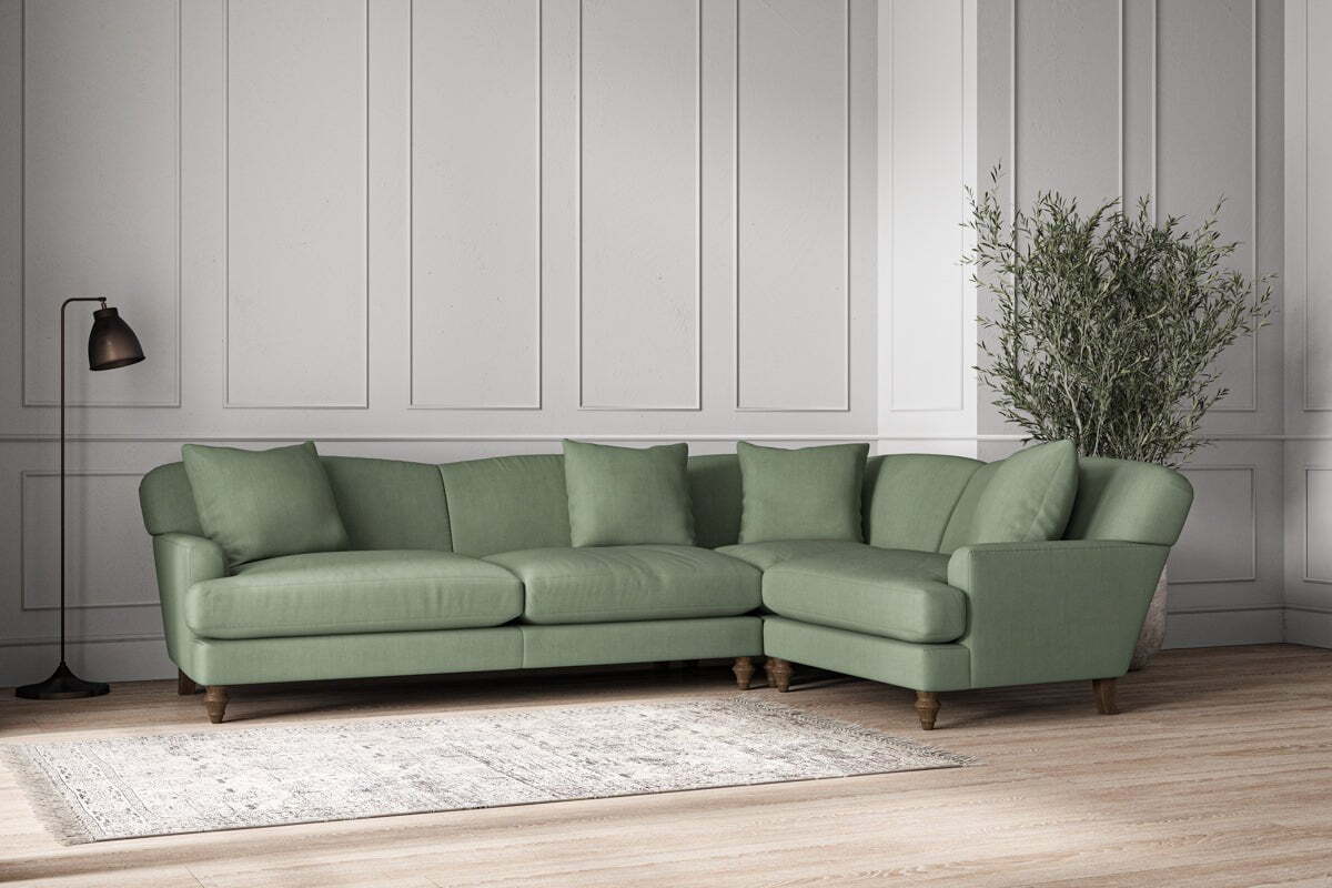 Deni Grand Right Hand Corner Sofa - Brera Linen Jade - Image 2