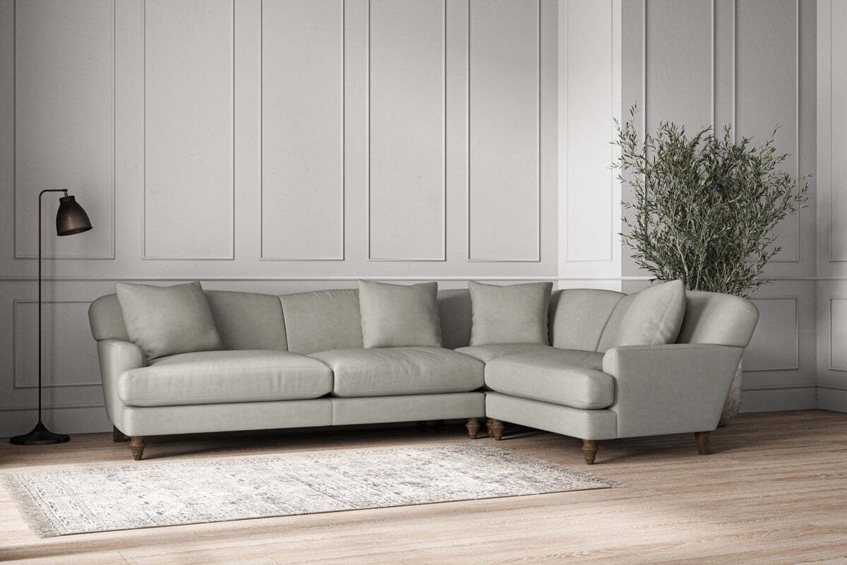 Deni Grand Right Hand Corner Sofa - Brera Linen Smoke - Image 2