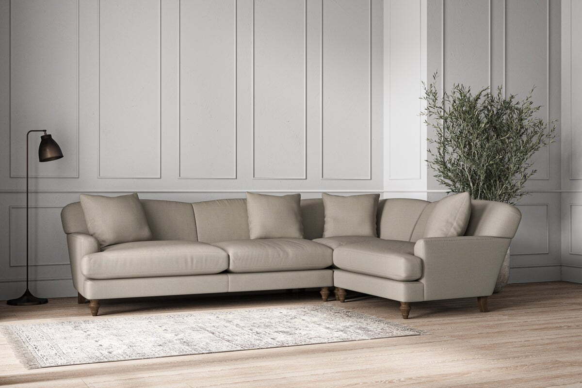 Deni Grand Right Hand Corner Sofa - Recycled Cotton Flax - Image 2