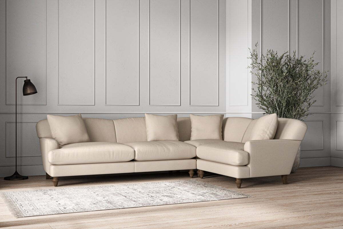 Deni Grand Right Hand Corner Sofa - Recycled Cotton Natural - Image 2
