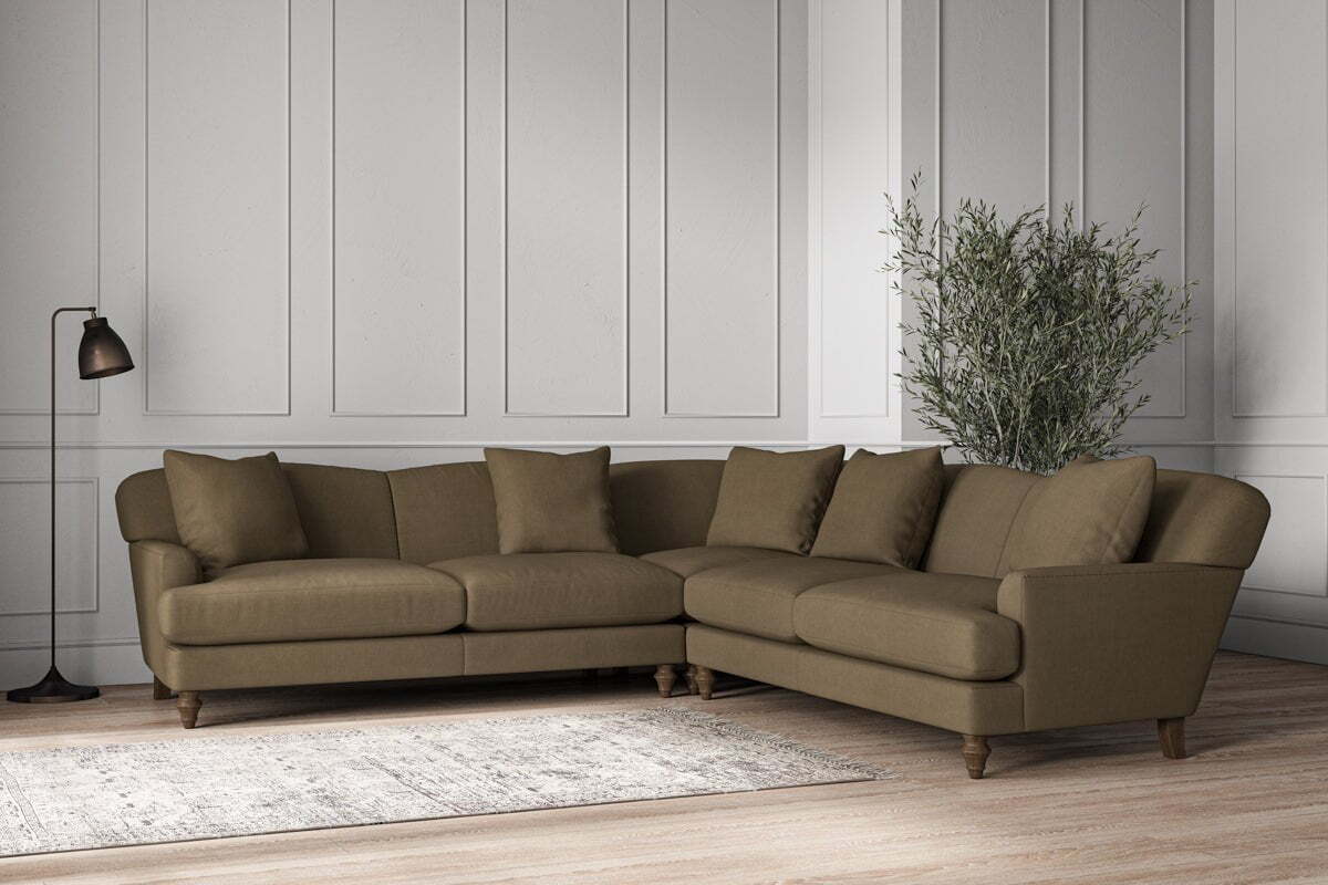 Deni Large Corner Sofa - Brera Linen Chestnut - Image 2