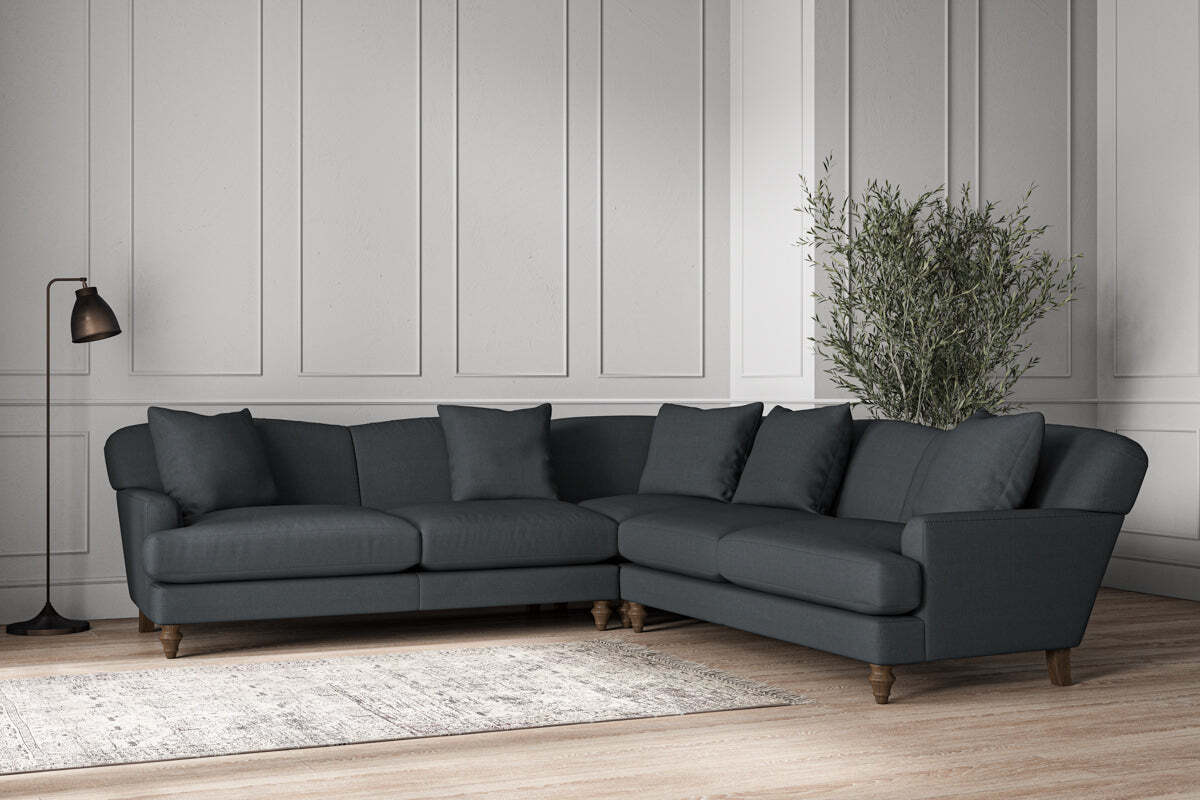 Deni Large Corner Sofa - Recycled Cotton Thunder - Image 2
