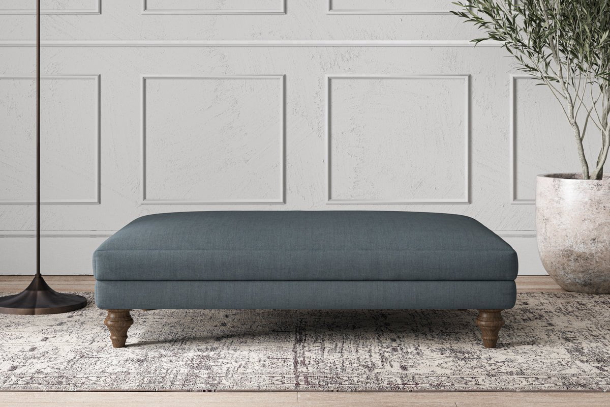 Deni Large Footstool - Brera Linen Dusk