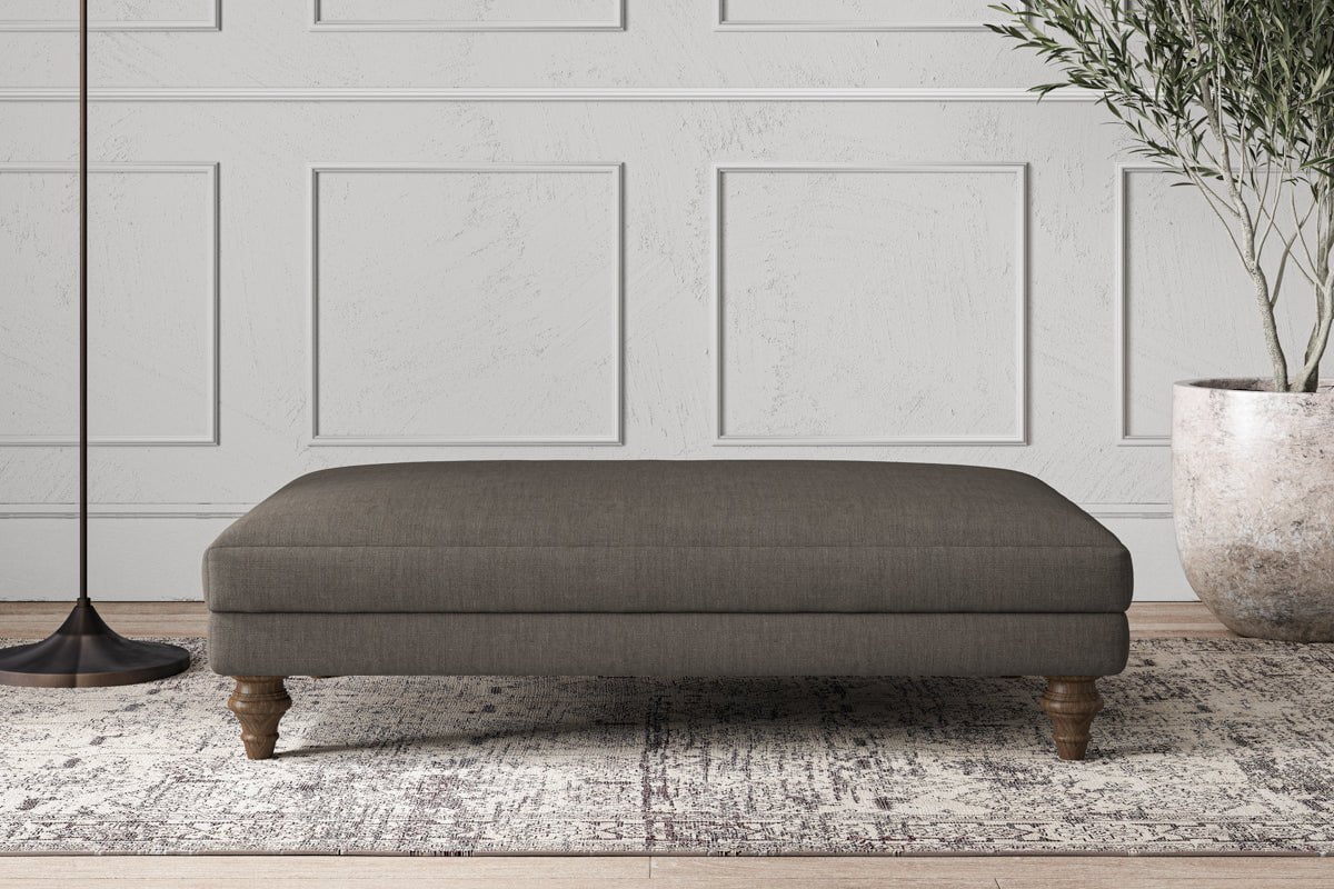 Deni Large Footstool - Brera Linen Granite