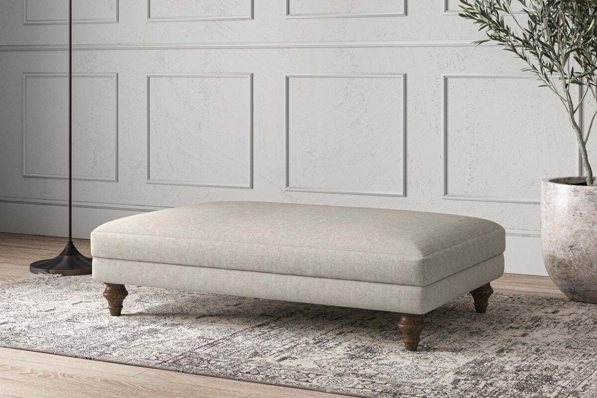 Deni Large Footstool - Brera Linen Natural - Image 3