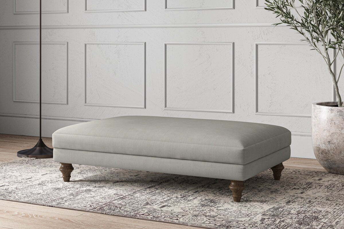 Deni Large Footstool - Brera Linen Smoke - Image 2