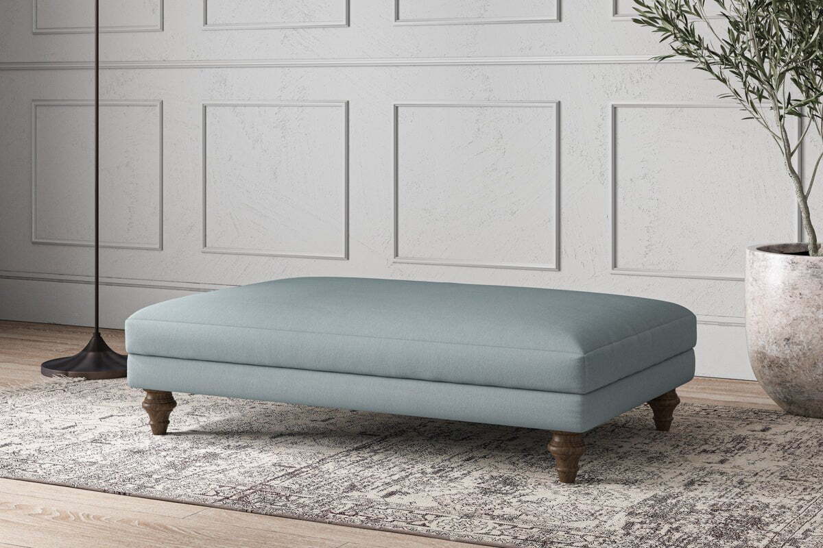 Deni Large Footstool - Recycled Cotton Horizon - Image 2
