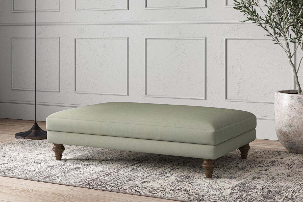 Deni Large Footstool - Recycled Cotton Seaspray - Image 2