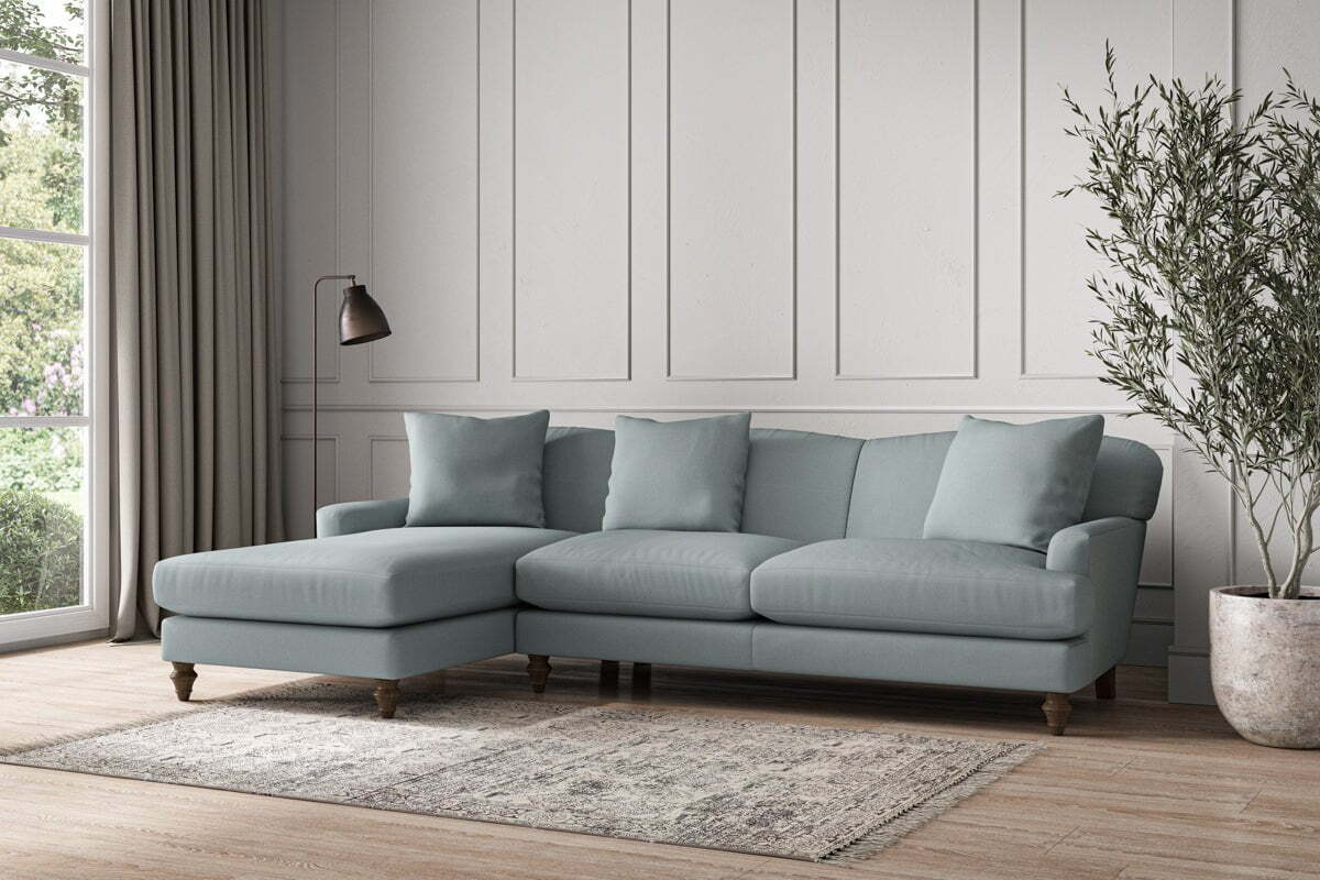 Deni Large Left Hand Chaise Sofa - Recycled Cotton Horizon - Image 2