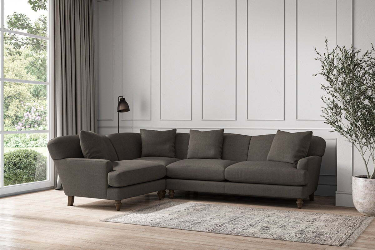 Deni Large Left Hand Corner Sofa - Brera Linen Granite - Image 2